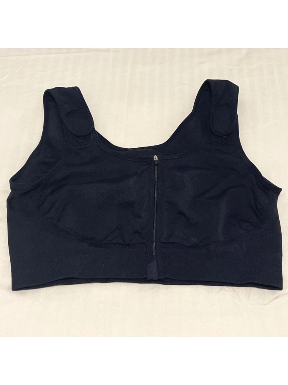 Bra Surgical Breast Compression Black Front-Zip Amoena Pockets Adjustable Straps